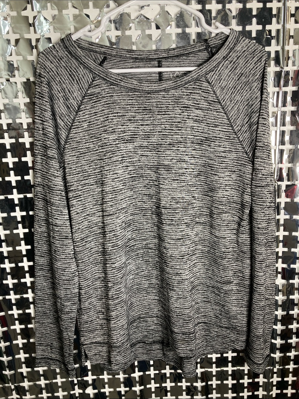LOFT Women's Gray Heathered Long-Sleeve Pullover